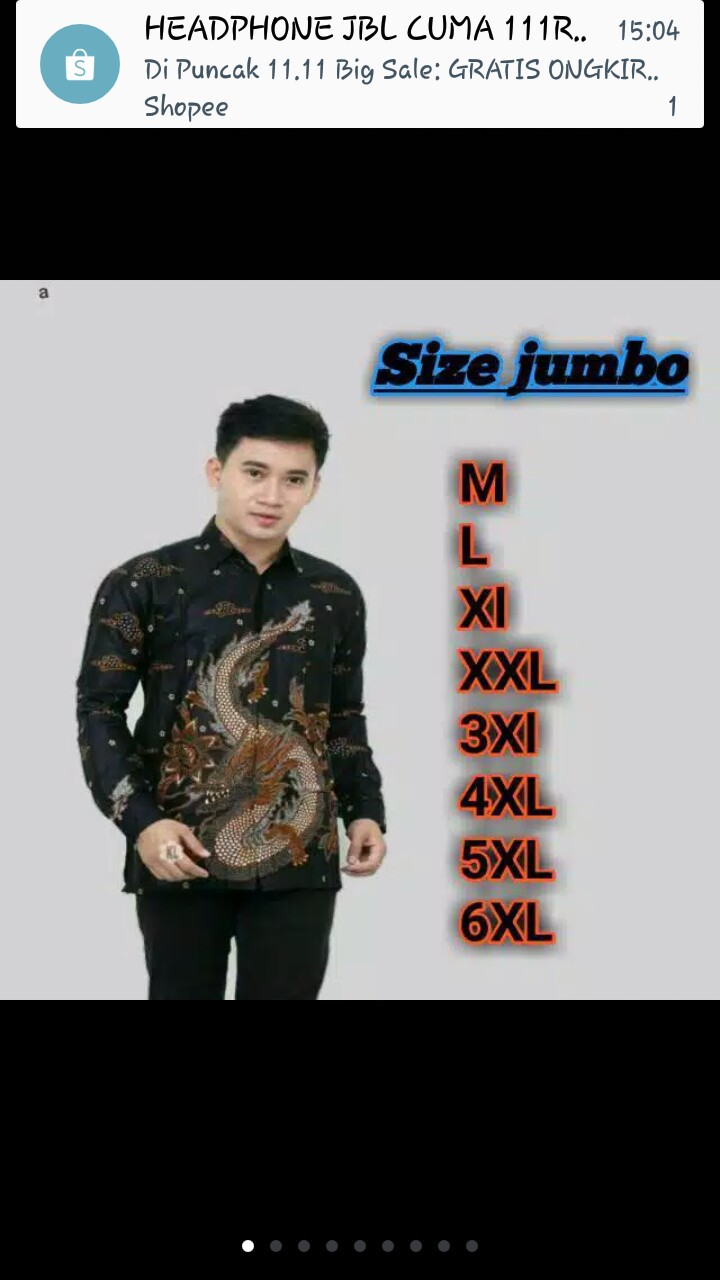 Kemeja Batik Pria Lengan Panjang Jumbo Big Size Besar Big Size Terlaris Terbaru Pakaian Pria Besar