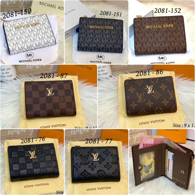 Dompet Lipat LV 2081 Mini Kombi Zipper New Motif Winter Free Box Importt Semprem