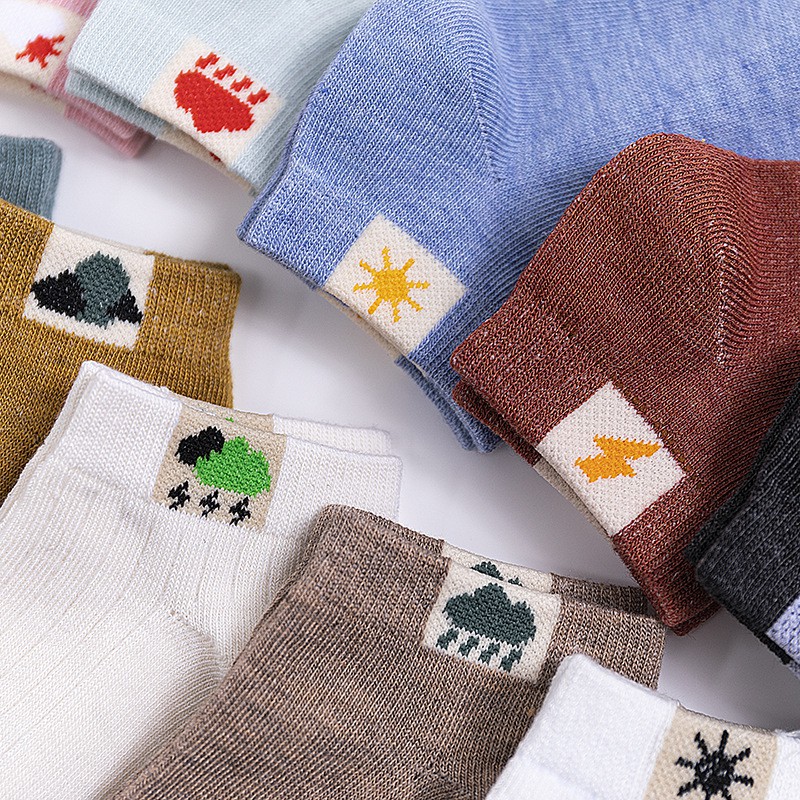 OVERFLOWS.ID Kaos kaki Polos Motif Cuaca Weather Ankle Sock Ala Korea