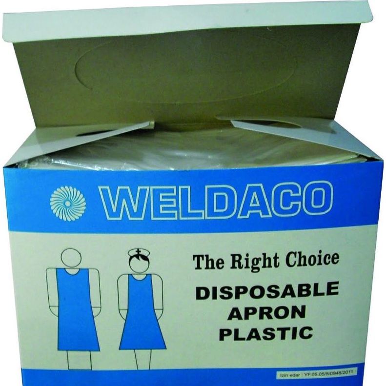 Apron Plastik / Celemek Plastik disposable Weldaco isi 50 pcs