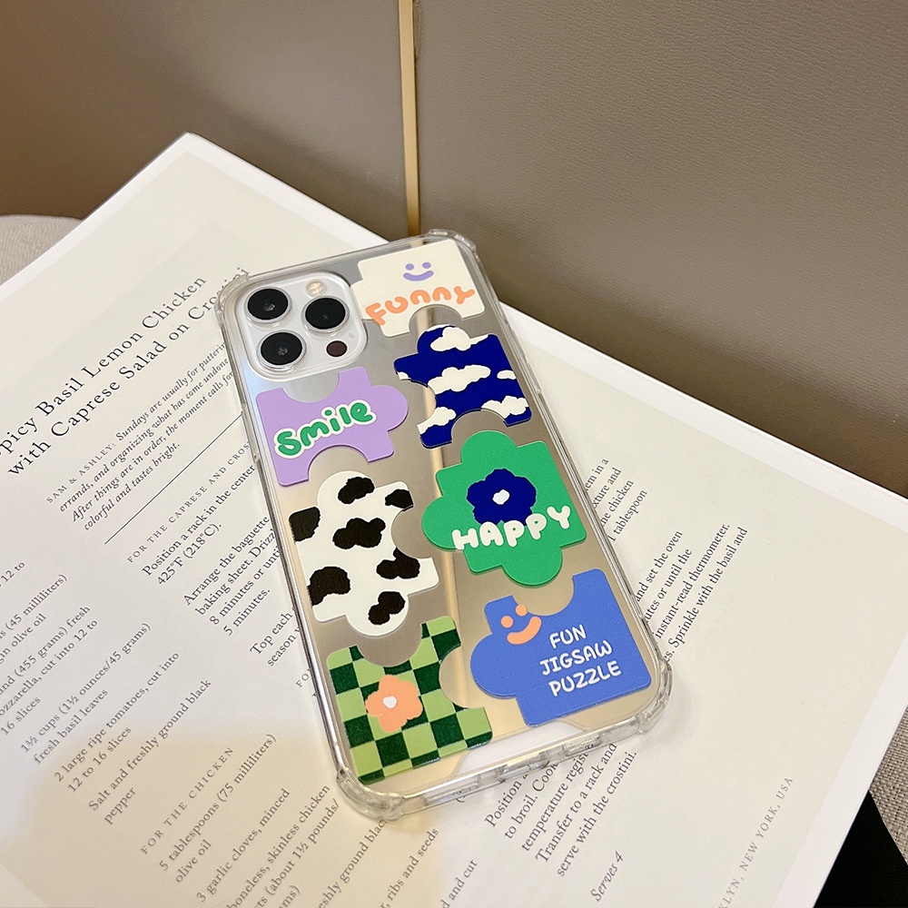 IPHONE Kartun Jigsaw Puzzle Shockproof Ponsel Cover Untuk Iphone7 8 PLUS X XR XS 11 12 13 14 MINI PRO MAX SE 2020 Soft Cases