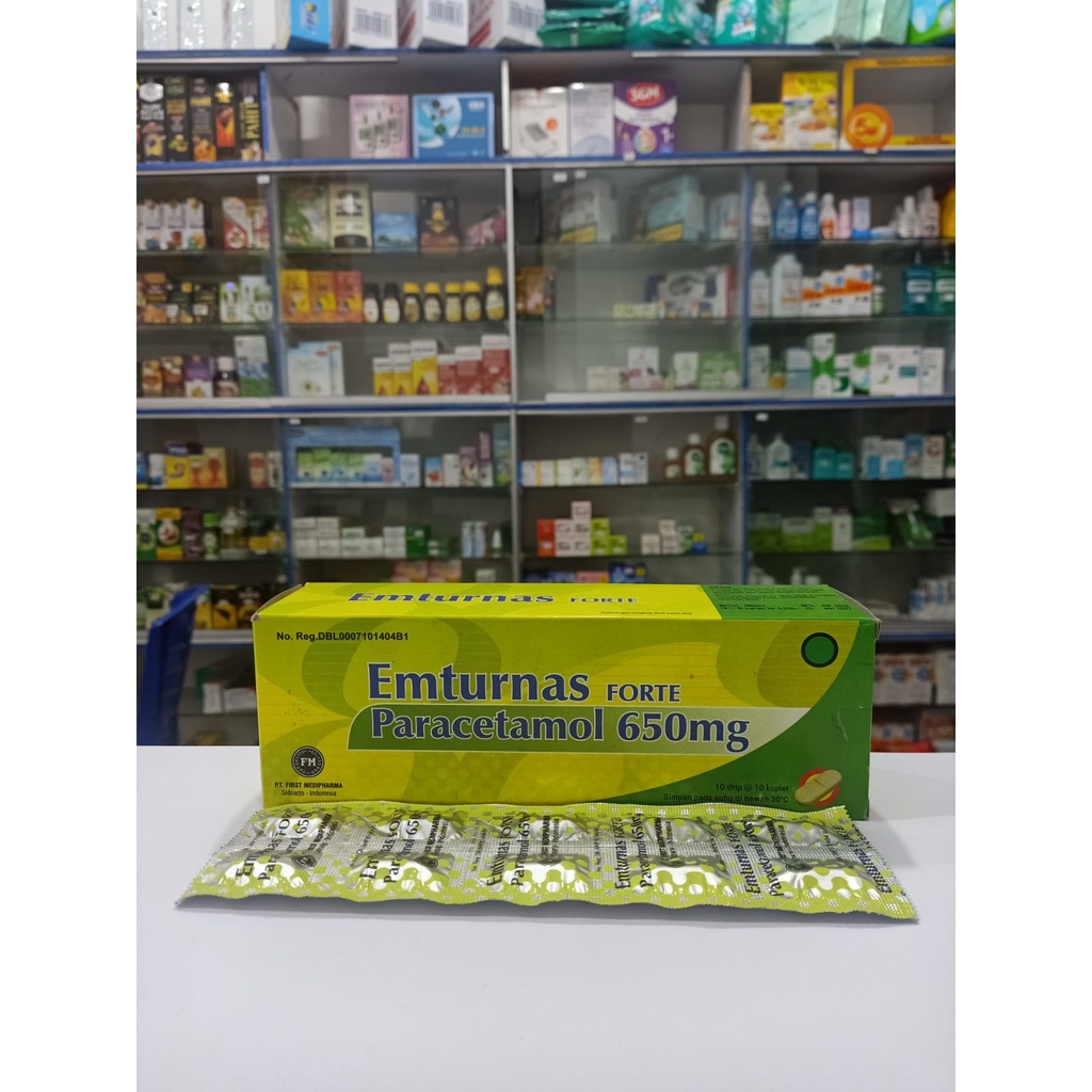 Emturnas Forte Paracetamol 650 mg Demam 𝟏 𝐒𝐭𝐫𝐢𝐩 𝐢𝐬𝐢 𝟏𝟎 𝐓𝐚𝐛𝐥𝐞𝐭
