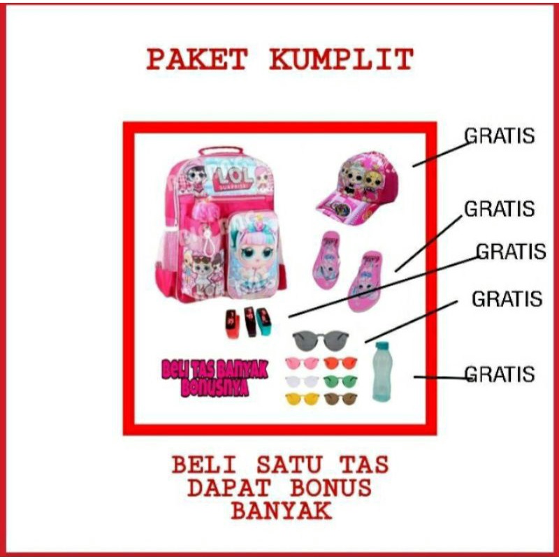 BEST RANSEL LOL BANYAK BONUS'YANAK 6 IN 1 TAS ANAK SEKOLAH KUMPLIT