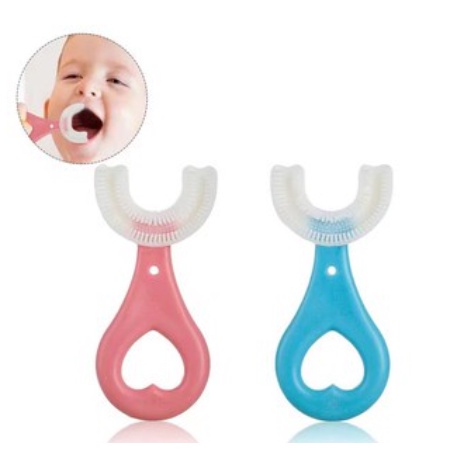 JM Sikat Gigi Anak Bentuk U Shape Bahan Silikon Usia 2-6 Tahun / Training Toothbrush Baby Silicone 360° / Sikat Gigi Bayi Balita Type Tooth Brush for Toddlers Bulu Halus Lembut