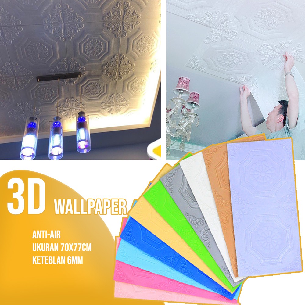 DIY Wallpaper  dinding Foam 3D Bata  Kayu Wallpaper  bata  