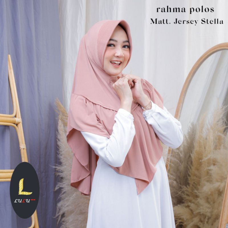 (Ori LULU) RAHMA POLOS •jilbab instan jersey stella•bergo pad rampel