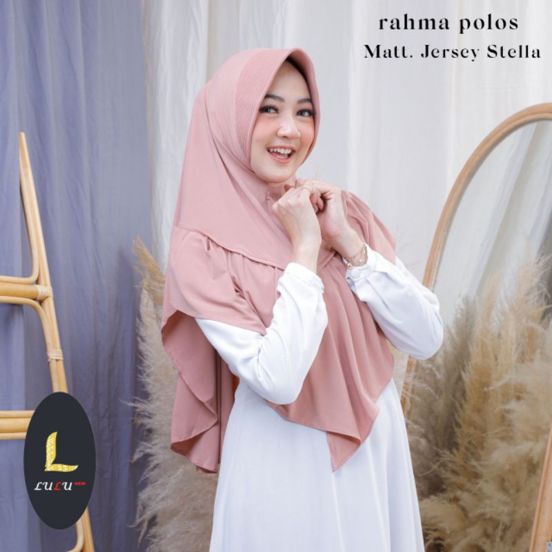 [Ori Lulu]RAHMA POLOS••hijab instan bergo pet rampel••jersey stella