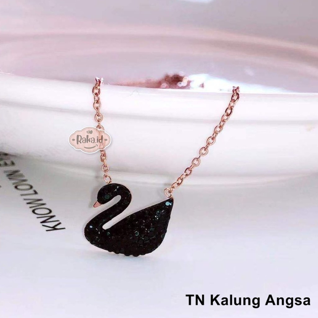 RAKA Acc - Kalung Wanita Kalung Titanium Hitam Angsa Perhiasan Cantik Wanita Berkualitas 505