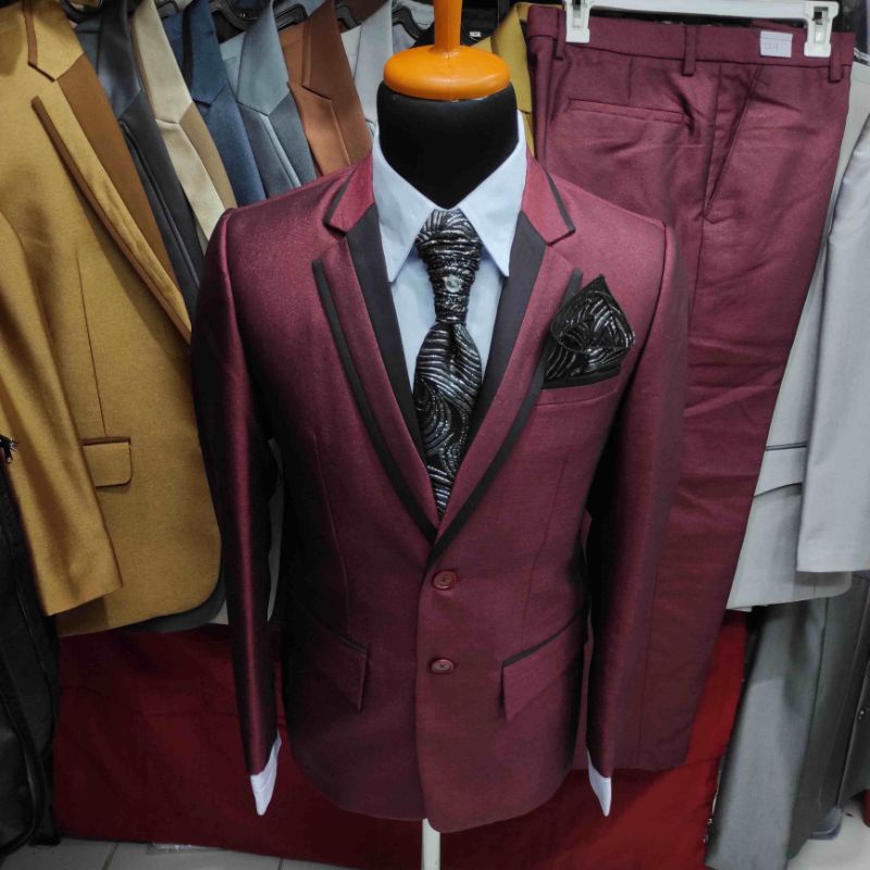 1 stel JAS semi woll (JAS CELANANYA) (SIZE S M L XL XXL) jas pria formal jas pengantin jas wedding jas murah jas manten jas slim fit jas hitam jas abu tua jas maroon jas burgundy jas gold jas nevy jad moca jas silver jas baby blue