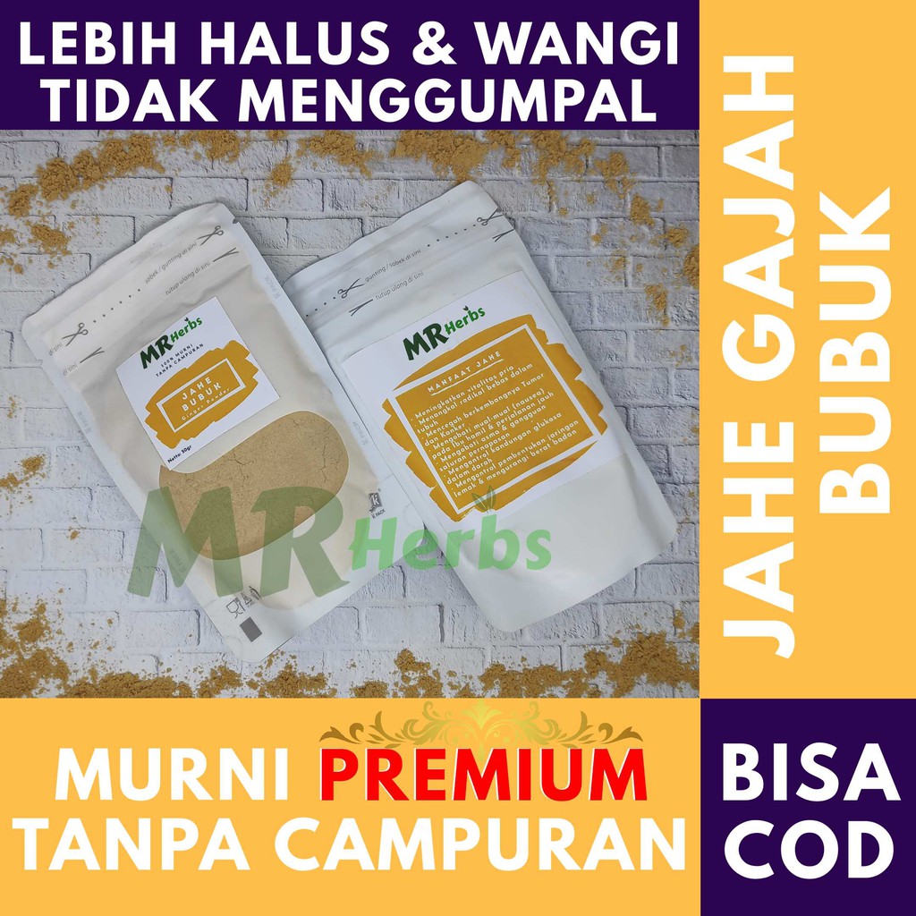 

Jahe Bubuk / Minuman Jahe Bubuk / Bukan - Jahe Merah - Jahe Merah Bubuk / Minuman / Kesehatan / Original Murni Tanpa Campuran Asli Ginger Powder Isi 50gr By Mr Herbs