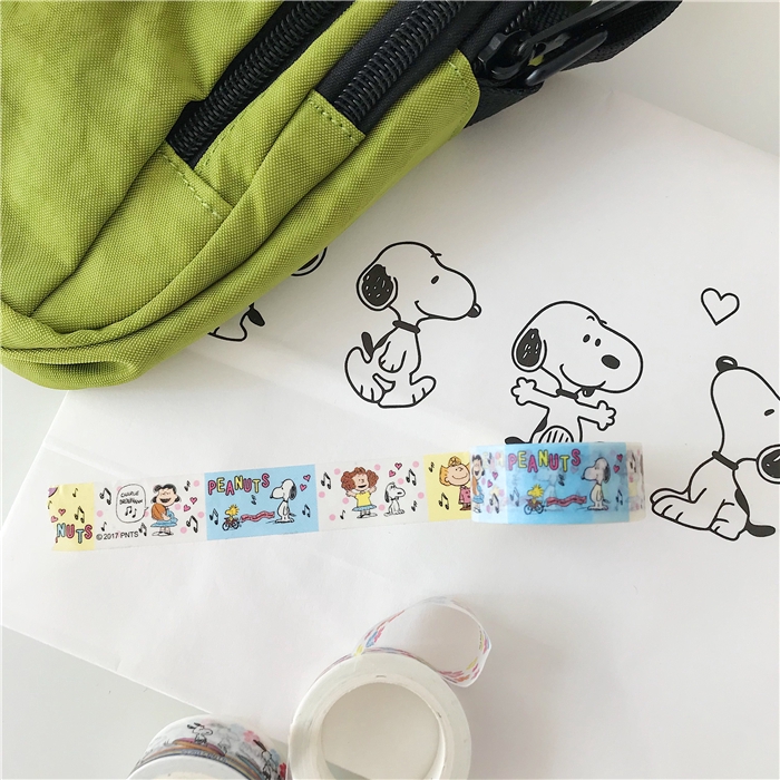 Korea Selatan ins kartun lucu Snoopy Charlie akun tangan dan kertas pita pencetakan dekoratif diary DIY kertas stiker