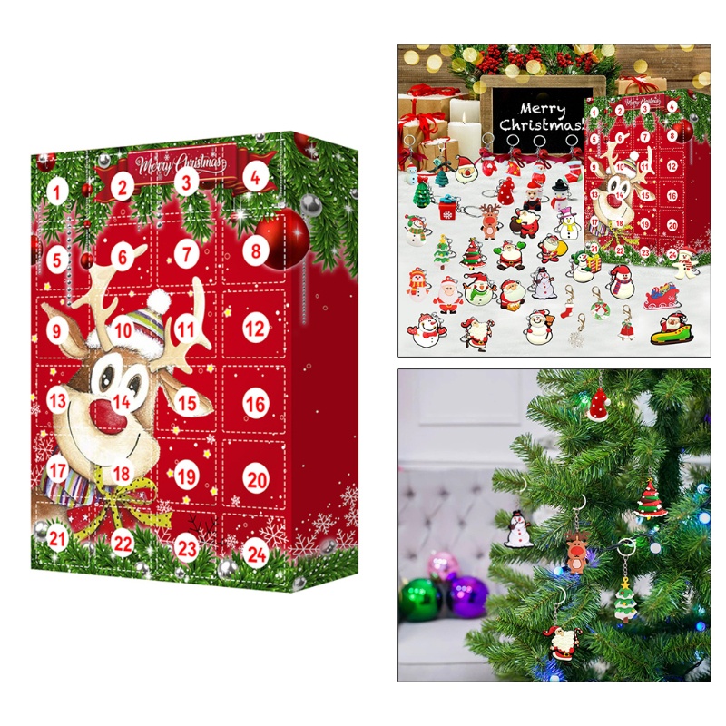 Siy 24pcs Gantungan Kunci Bentuk Boneka Tema Natal Bahan Resin Untuk Dekorasi Tas Ransel