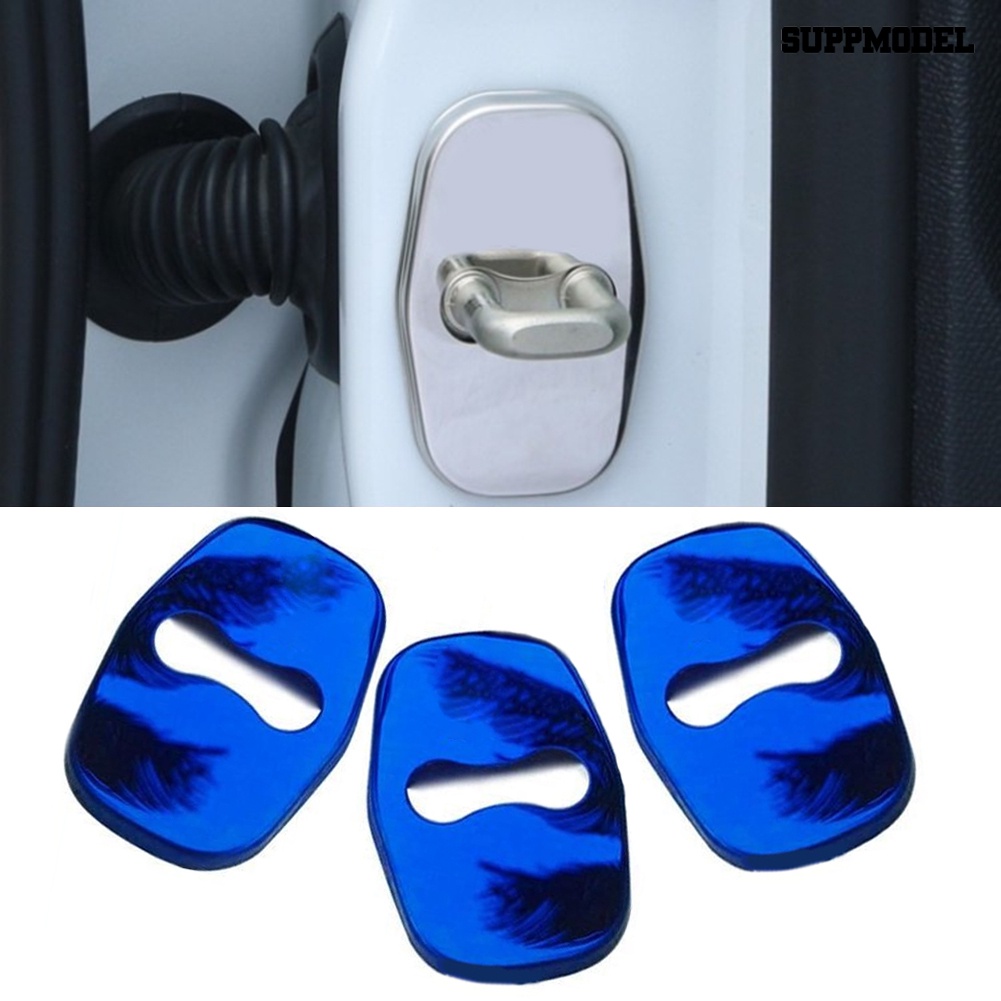 4pcs Stiker Cover Kunci Pintu Mobil Bahan Stainless Steel Untuk Peugeot 301 / 308 / 407 / 508