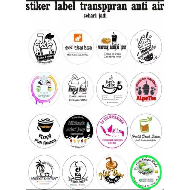 

stiker cetak Sticker Label A3 bahan cromo / min order 3Lembar