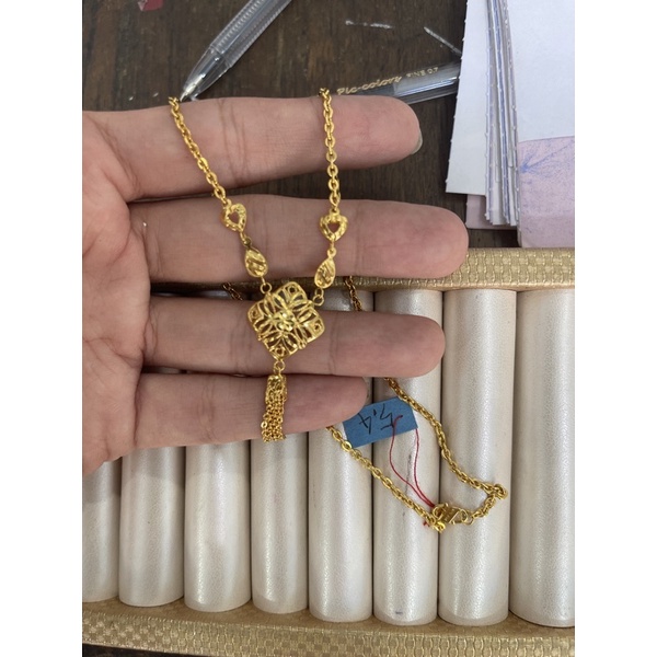 Kalung emas asli kadar 875 model etnik