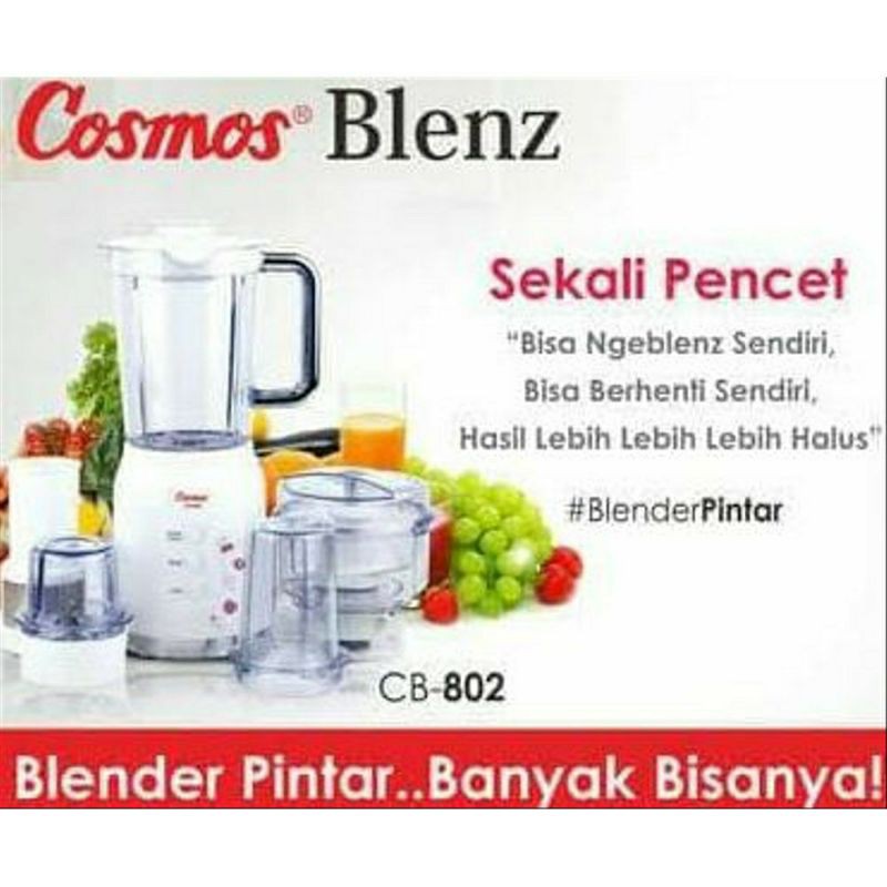 Cosmos Blender Plastik 4 in 1/ Multi Fungsi 1.2 Liter CB802 250 Watt