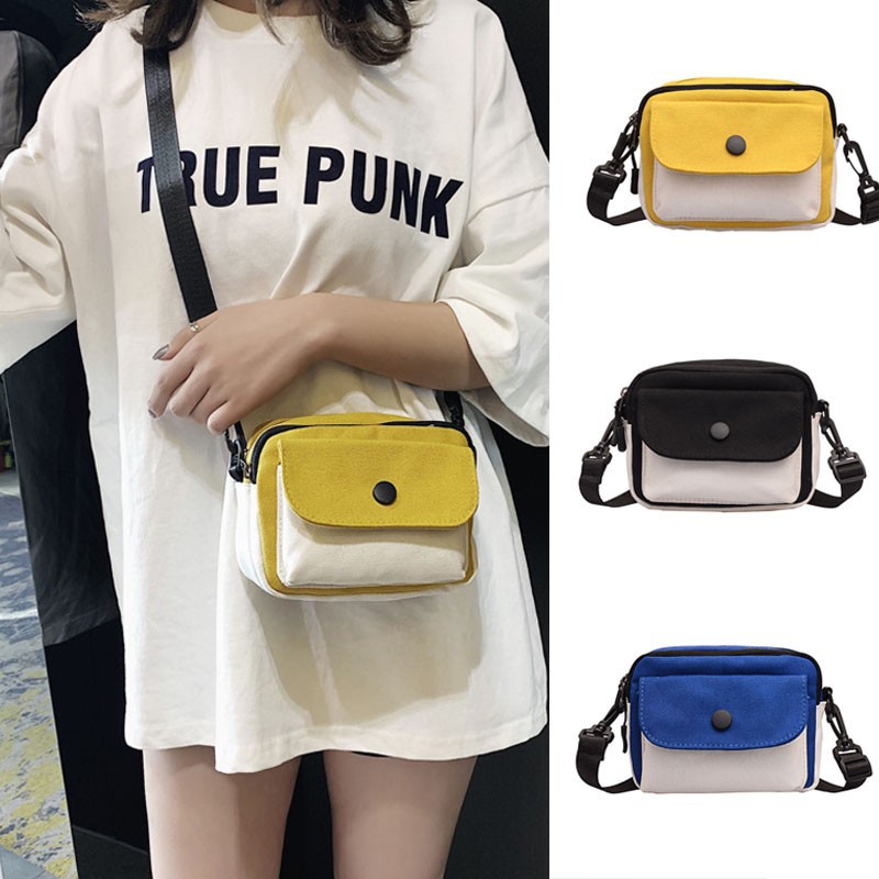 TWO TONE sling bag tas selempang canvas