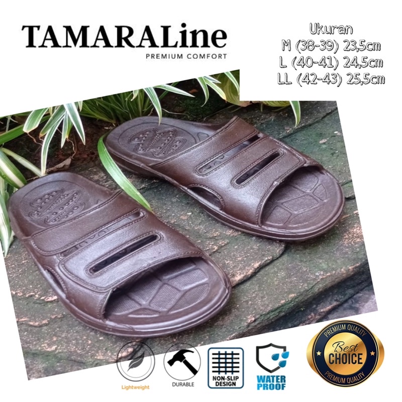 Sandal Selop Slide Slip on Karet Pria Dewasa / Remaja - TAMARALINE 82 / Bahan Premium Lentur Empuk Ringan Kuat Anti Slip Anti Air Model Sandal Casual Santai Rumah Hotel Outdoor Kamar Mandi Murah Original