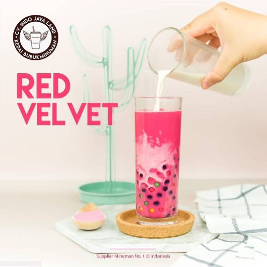 Javaland Bubuk Minuman Rasa Red Velvet 1Kg - Regular Plain | Bubble Powder Drink Boba