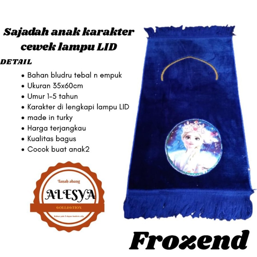 sajadah anak cewek karakter bahan beludru/harga best seller dan bisa bayar ditempat/COD