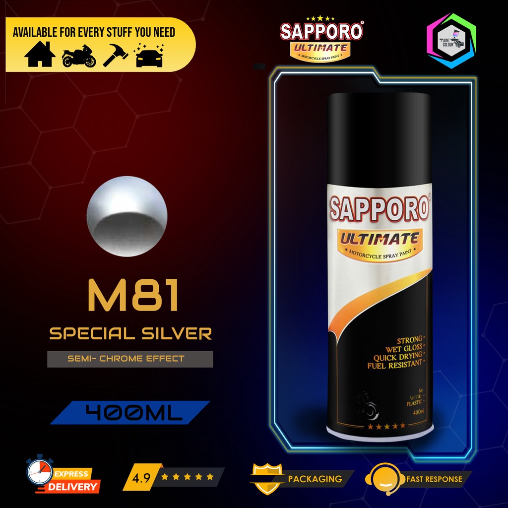 SAPPORO ULTIMATE Metallic Colour Cat Semprot M81 Special Silver