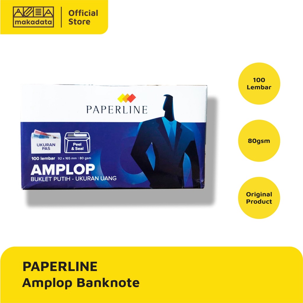 

ENVELOPE / AMPLOP PUTIH POLOS PAPERLINE BANKNOTE (1 PAK) MURAH