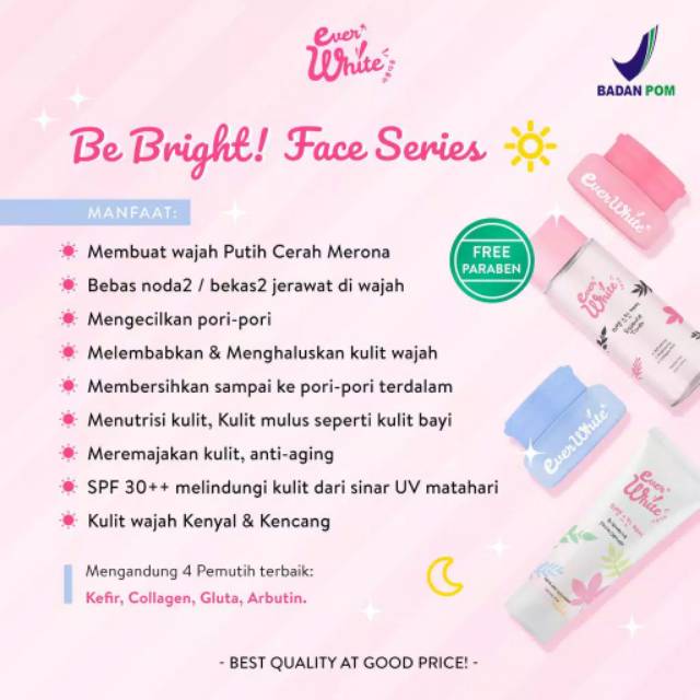 ❤ MEMEY ❤ EVERWHITE Be Bright Kefir and Collagen Face Series [ Day Night Toner ] EVER WHITE