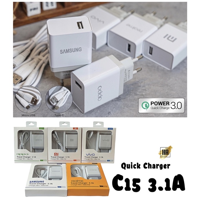 Tc Travel Charger 3.0 Qualcom Brand Usb C15 BRANDED HP