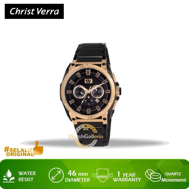 Jam Tangan Christ Verra CV C20028G-18 BLK Original Murah