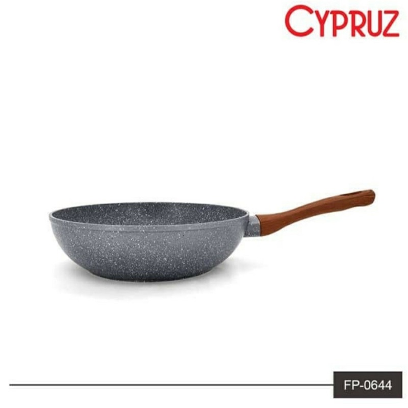 Cypruz Fry wok 20 cm, 24 cm, 26 cm &amp; 28 cm 3mm Induksi Marble / Penggorengan Cyprus Induksi