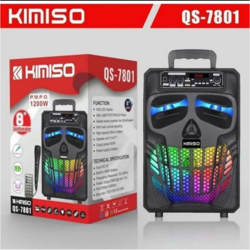 speaker bluetooth portable KIMISO 8 inch jamin bass mantul