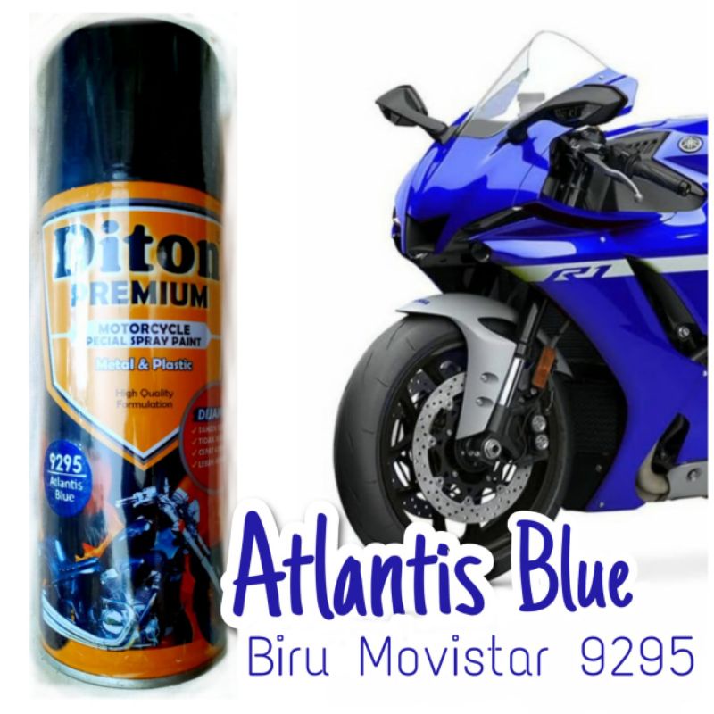 Cat Pilok Pylox Diton Premium 9295 Atlantis Blue 400ml Biru Movistar Biru Yamaha Glossy