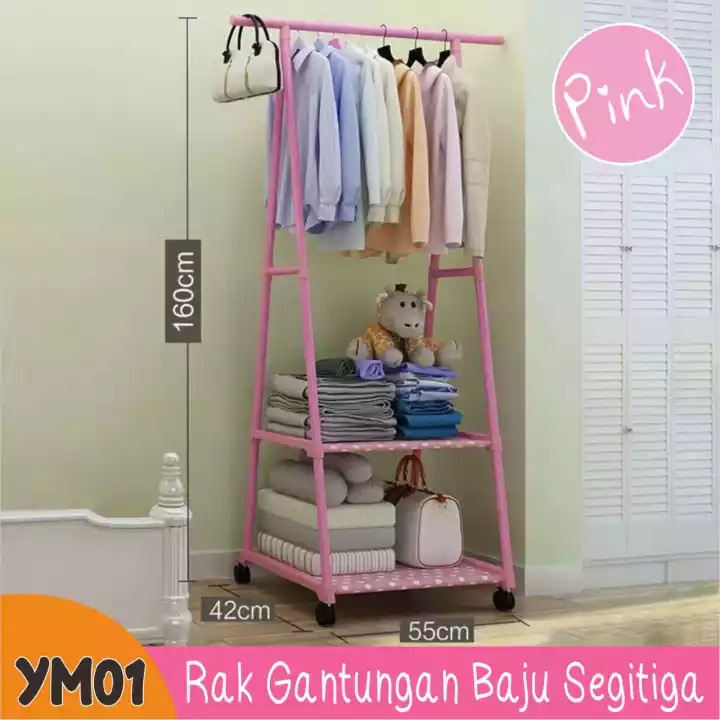 MILIKI SEGERA Stand Hanger triangle tempat gantungan baju / square terbaru jumbo bagus mudah dirakit murah