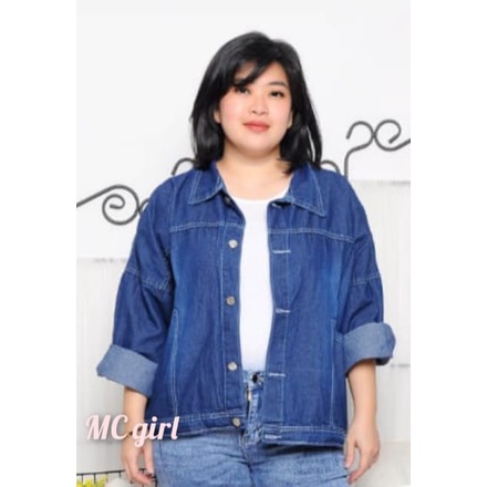 MC girl - Jaket Jeans Oversize Wanita / Jacket Denim Over Size Jumbo / Jaket Lepis Super Jumbo / Vintage Baggy Oversized Denim Jacket / All Size