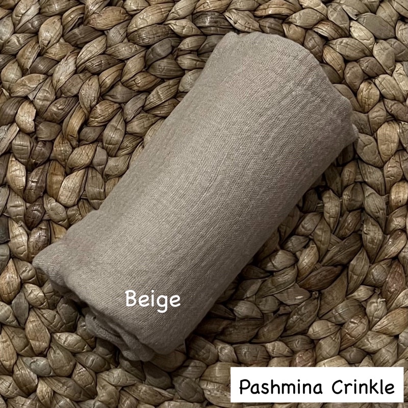 Pashmina crinkle Part 1 Hijab pasmina kusut Lavanya By Azzara-Beige