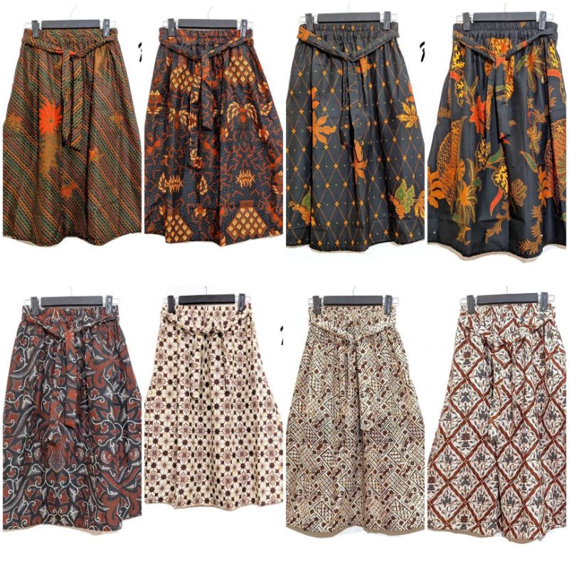 Rok batik pendek motif kawung parang seling