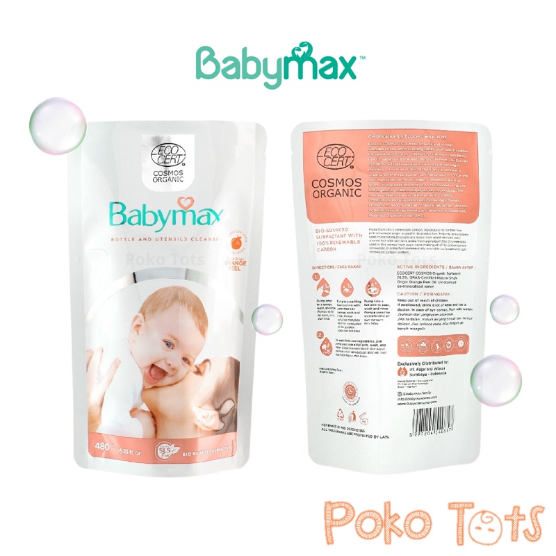 Babymax Ecocert Natural Bottle &amp; Utensils Refill 450ml Pembersih Botol dan Dot Baby max