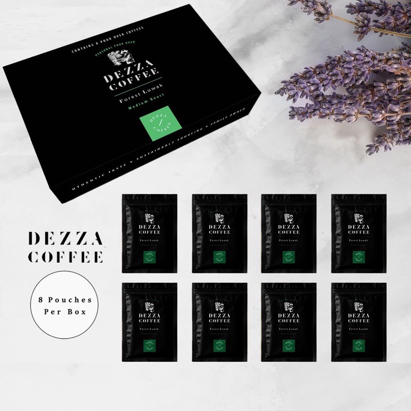 

Dezza Coffee, Premium Forest Luwak 8PC Drip Box (Free Range)