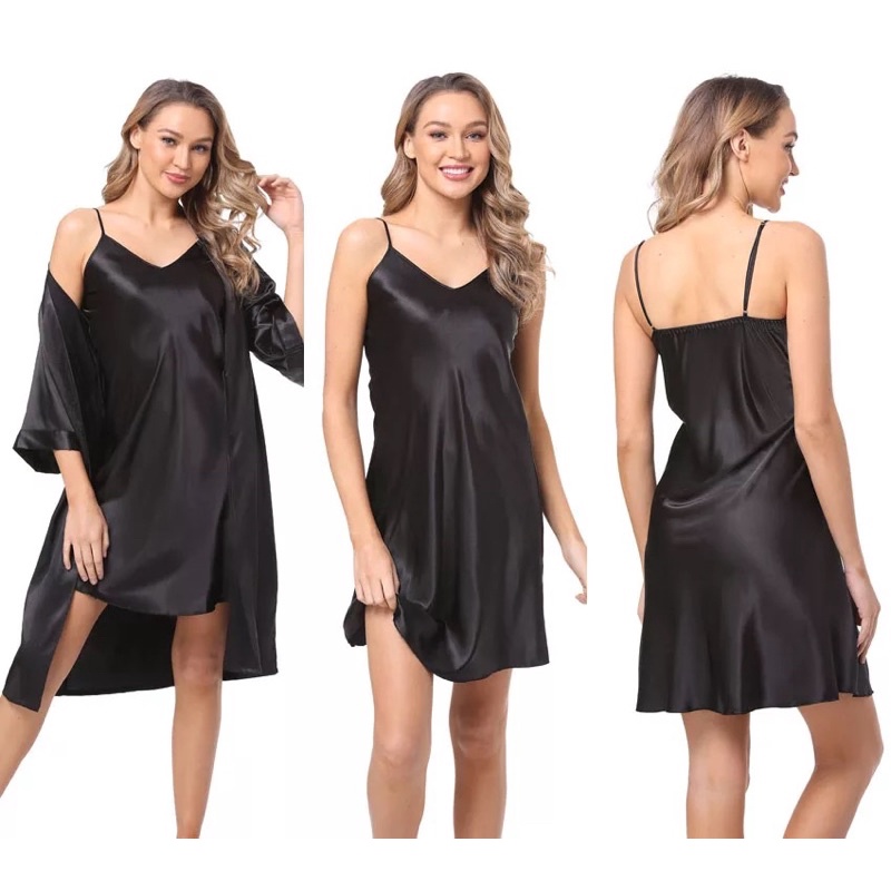 [goldeishop] Kimono satin+ dress IMPORT