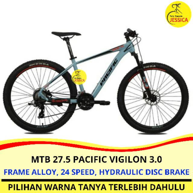 Sepeda Gunung MTB 27.5 Pacific Vigilon 3.0 alloy 24 speed Hydraulic Disc Brake
