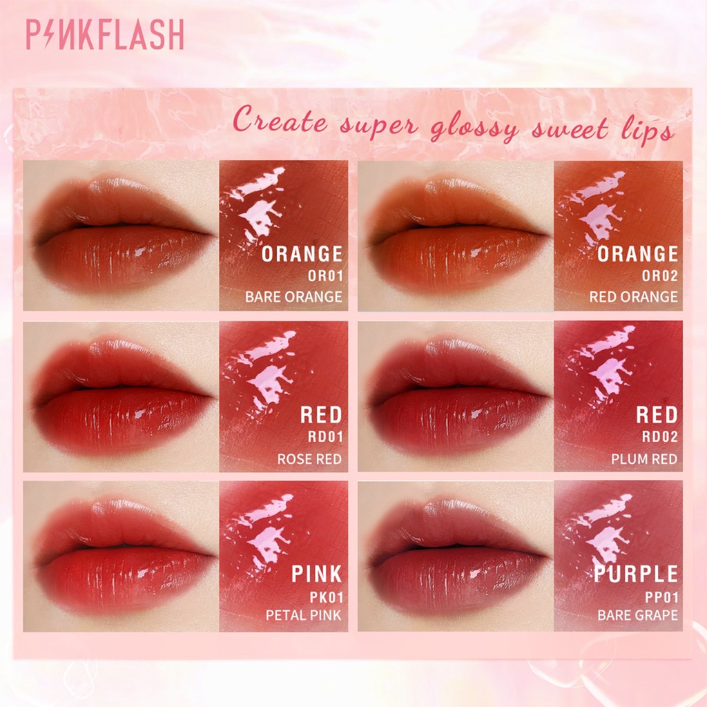 ❤ BELIA ❤ PINKFLASH Watery Glam Lip Gloss PF-L09 | Lipgloss | Lip Stain | Super Glossy | Pink Flash | BPOM