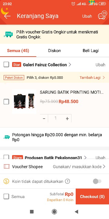 Sarung Batik Printing Motip Kopi Cangkir Terlaris Kekinian Asli Pekalongan