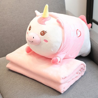 Balmut Bantal Selimut Boneka Unicorn Balmut Piggy Lucu Bahan Plush