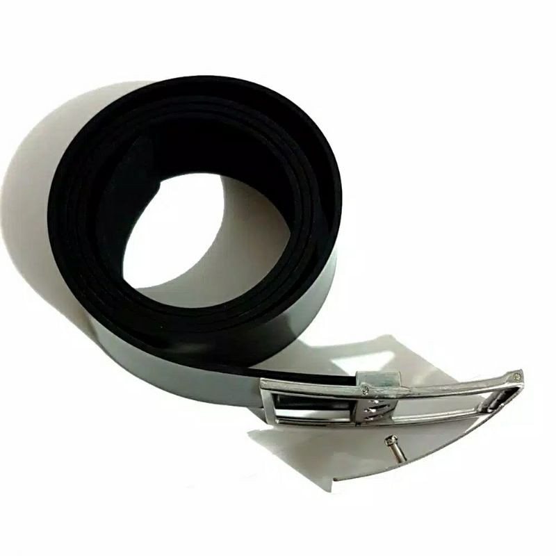 Gesper Ikat Pinggang Fiber Polos Hitam Formal Pria dan Wanita