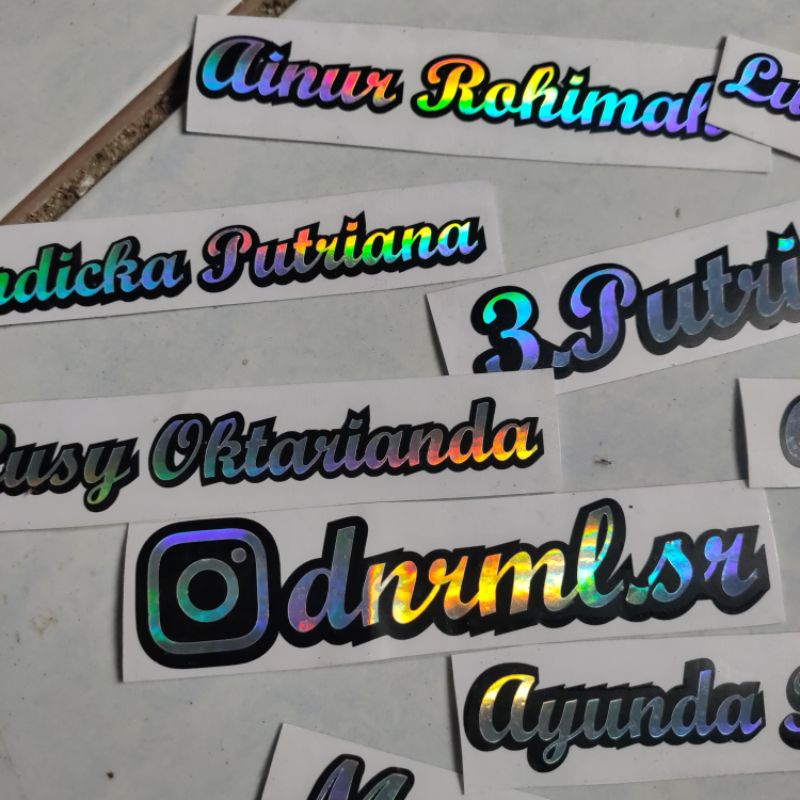 STIKER HOLOGRAM 2 WARNA CUSTOM TULISAN/ TEXT YG KAMU MAU