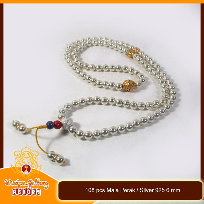 Tasbih / Mala Buddha 108 pcs Silver 925 6 mm Premium bahan Perak