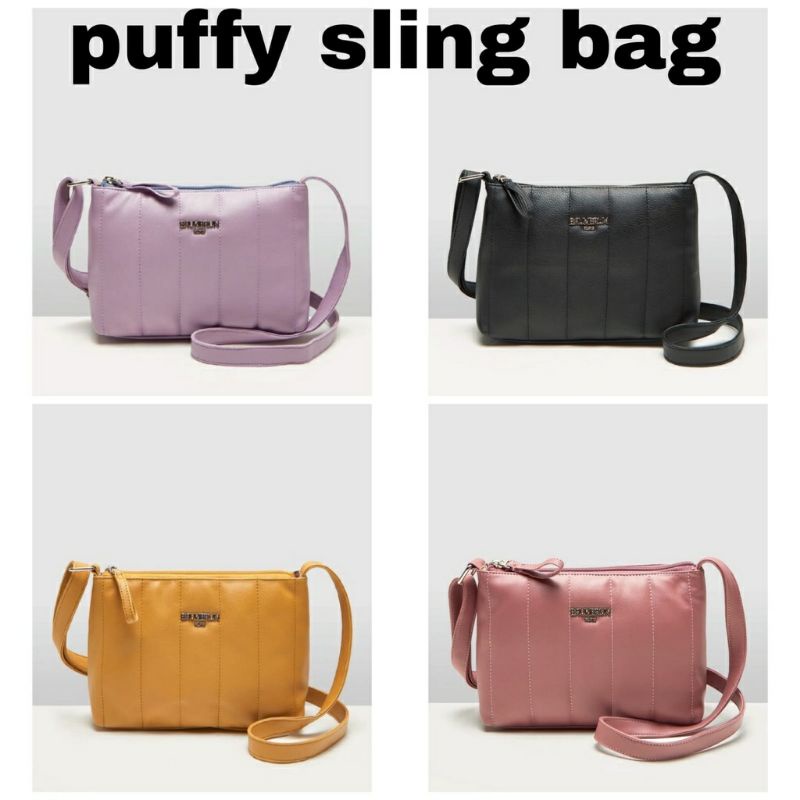 TAS PUFFY SLING : DARK PINK / LILAC / YELLOW / BLACK SOPHIE MARTIN PARIS OFFICIAL PROMO ORIGINAL SEL