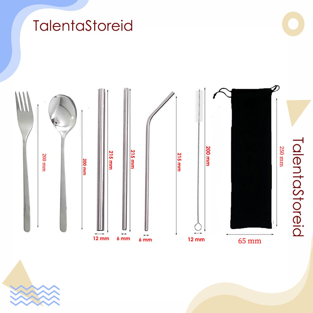 Korean Style Cutlery Set Makan Dan Minum Sujeo New Normal Sedotan Stainless Steel Gratis Pouch