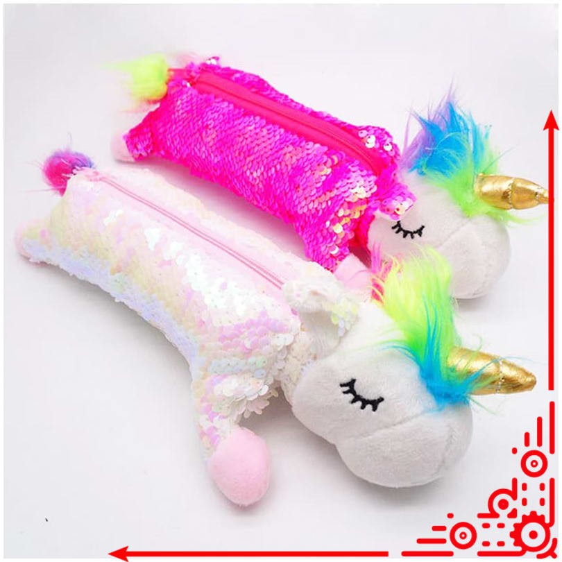 

mj / TP0058 Tempat Pensil Kawaii Pensil Unicorn Sequien Boneka Pencil Case