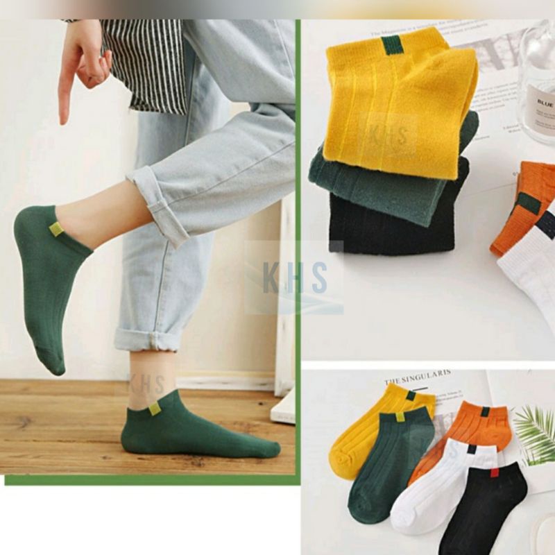 Kaos Kaki Ankle Cute Kaos Kaki Pendek Polos dan Motif Semata Kaki Murah Cute Short Socks KHS-1